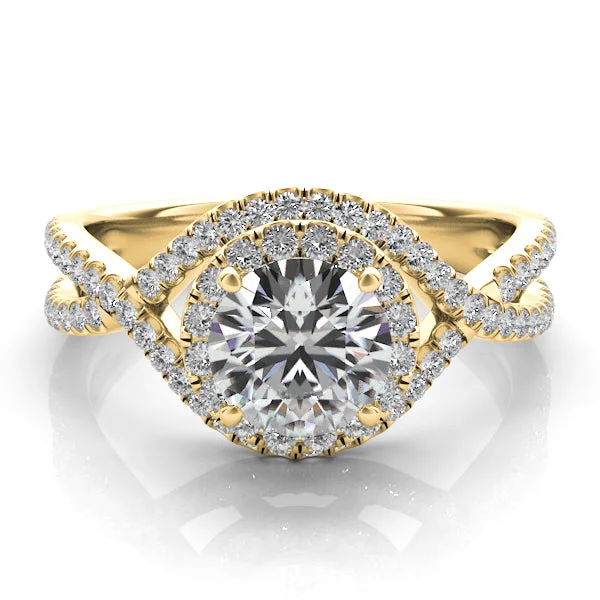 Diamond Double Halo Twisted Engagement Ring