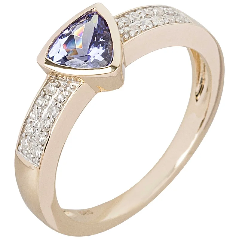 14K Gold Tanzanite and Diamond Ring