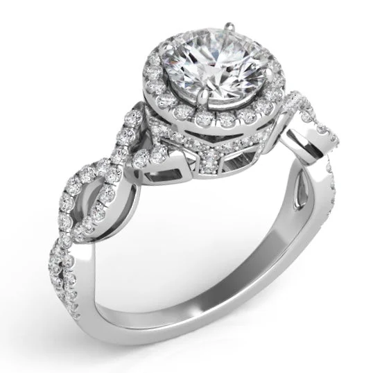 Elevated Diamond Halo Engagement Ring