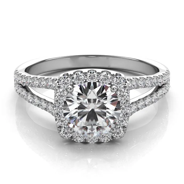 Cushion Diamond Halo Engagement Ring