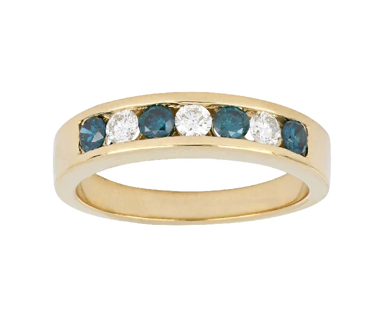 Blue Diamond Ladies Ring (Blue Diamond 0.36 cts. White Diamond 0.26 cts.)