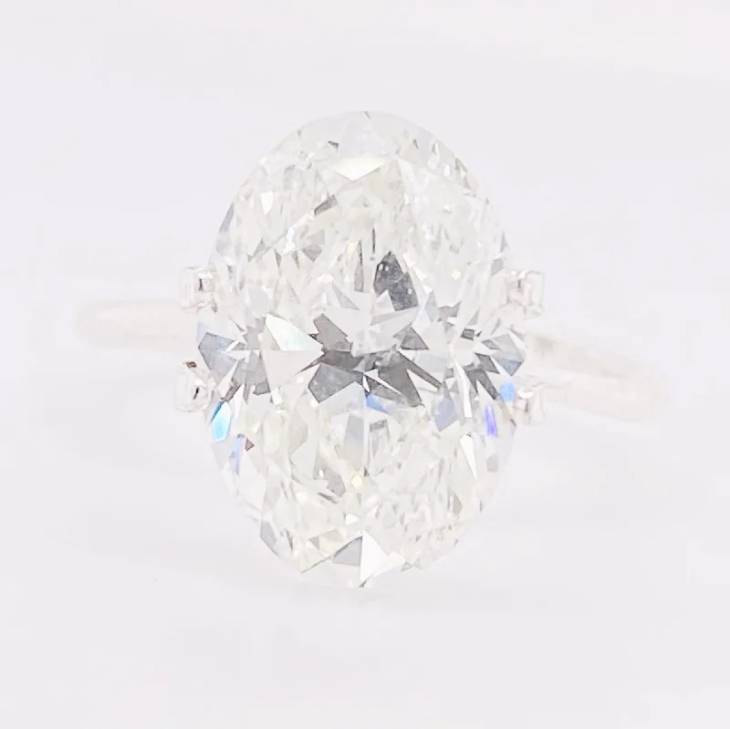 5.11 Carat Oval Diamond Solitaire Lab Grown Diamond Ring