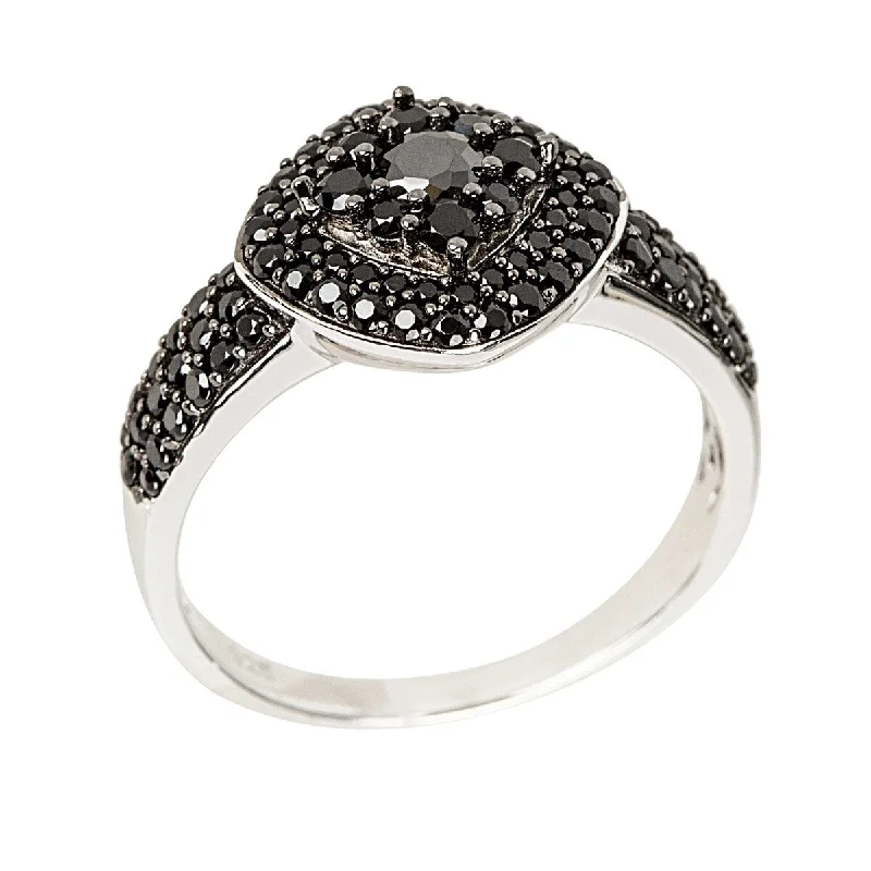 925 Sterling Silver Black Spinel Ring