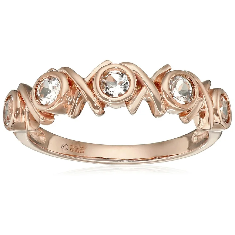 925 Sterling Silver Morganite 5-Stone Ring