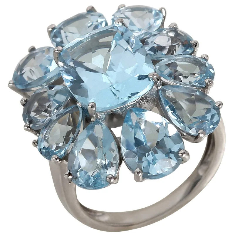 925 Sterling Silver Sky Blue Topaz Ring