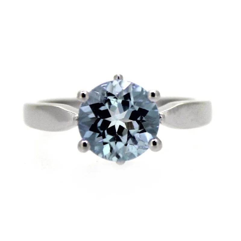 925 Sterling Silver Sky Blue Topaz Solitaire Ring