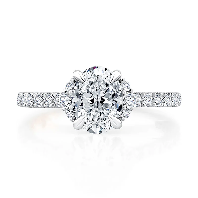 A.Jaffe Classic Diamond with Side Accents And Pave Band Engagement Ring MECOV2777/183