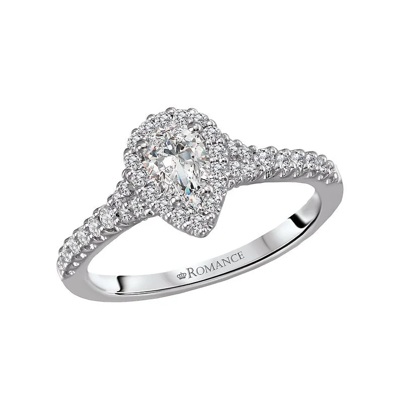 Romance Bridal Pear Diamond Ring with 0.75 carats