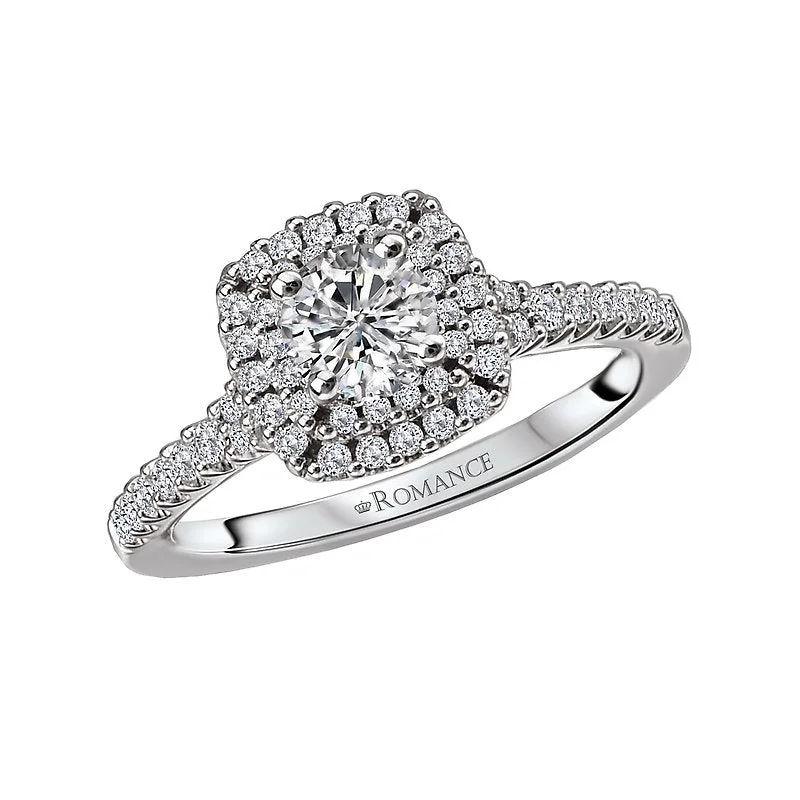 Romance Bridal Diamond Halo Ring with 0.88 Carats