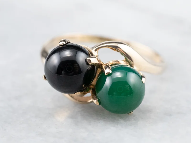 Black and Green Onyx Statement Ring