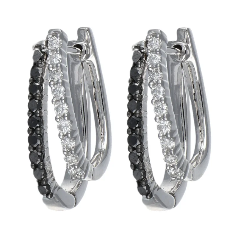 Black Diamond Earrings (Black Diamond 0.5 cts. White Diamond 0.46 cts.)