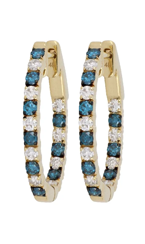 Blue Diamond Earrings (Blue Diamond 0.48 cts. White Diamond 0.51 cts.)