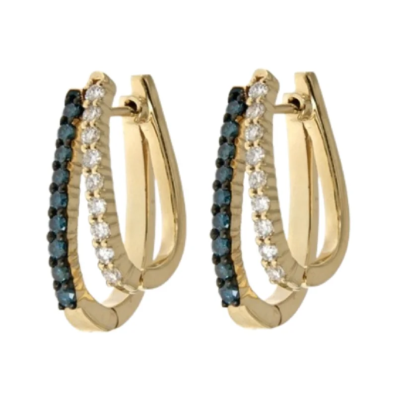 Blue Diamond Earrings (Blue Diamond 0.51 cts. White Diamond 0.48 cts.)