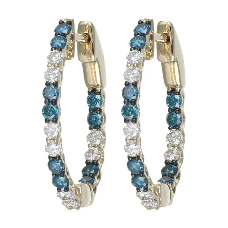 Blue Diamond Earrings (Blue Diamond 0.61 cts. White Diamond 0.47 cts.)