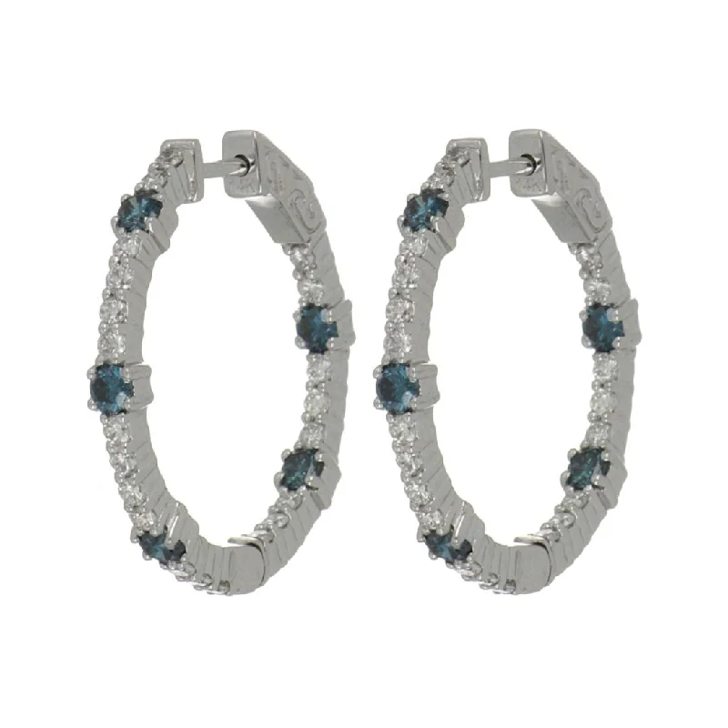 Blue Diamond Earrings (Blue Diamond 0.75 cts. White Diamond 0.78 cts)