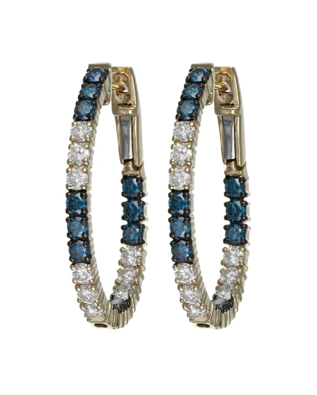 Blue Diamond Earrings (Blue Diamond 1.48 cts. White Diamond 1.2 cts.)