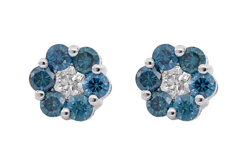 Blue Diamond Ladies Earrings (Blue Diamond 2.8 cts. White Diamond 0.92 cts.)