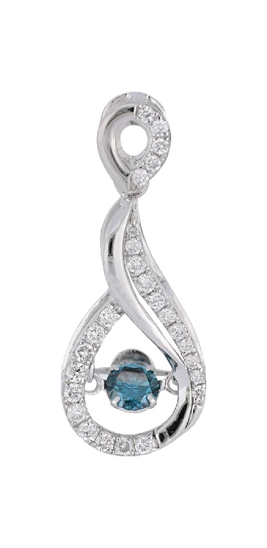 Blue Diamond Ladies Pendant (Blue Diamond 0.22 cts. White Diamond 0.21 cts.)