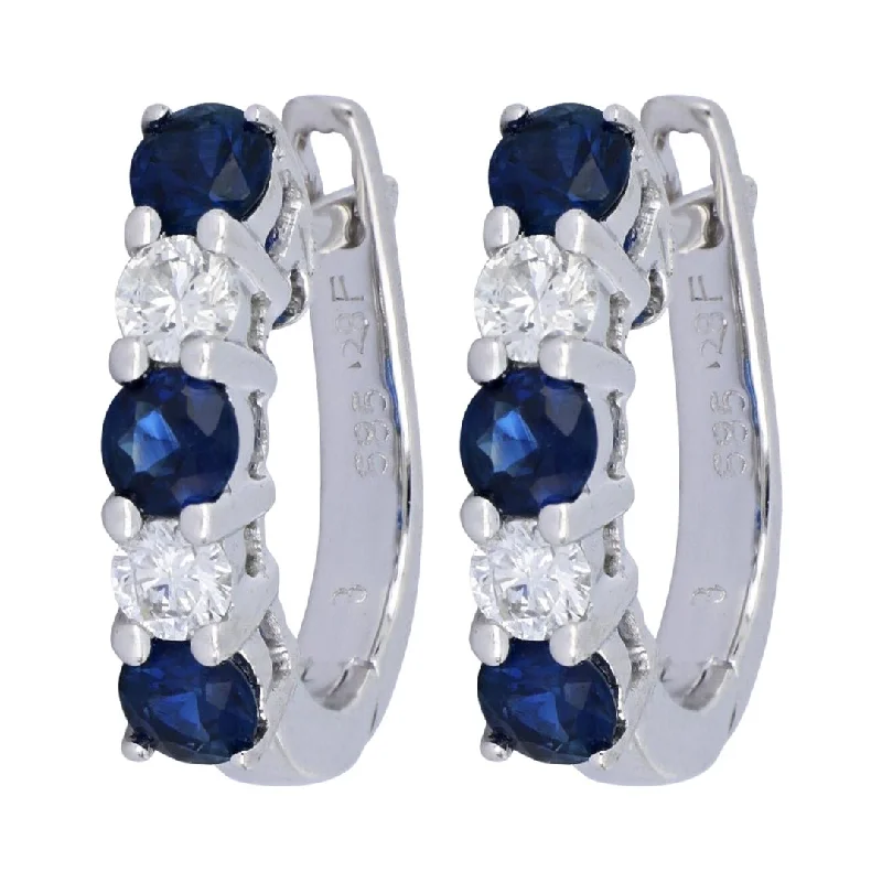 Blue Sapphire Earring (Blue Sapphire 0.83cts. White Diamond 0.28cts.)