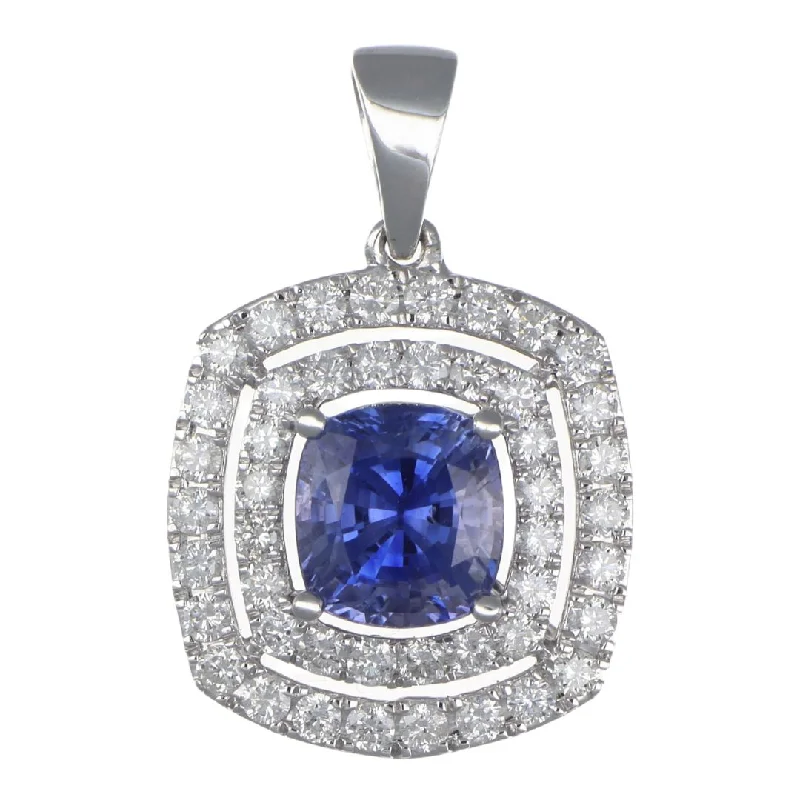 Blue Sapphire Pendant (Blue Sapphire 2.1 cts. White Diamond 0.78 cts.)