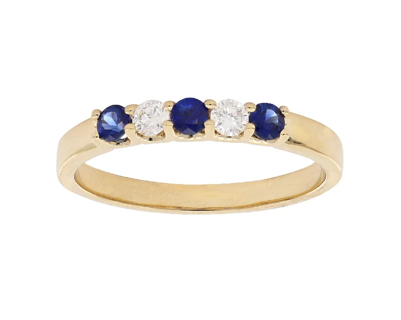 Blue Sapphire Ring (Blue Sapphire 0.26 cts. White Diamond 0.14 cts.)