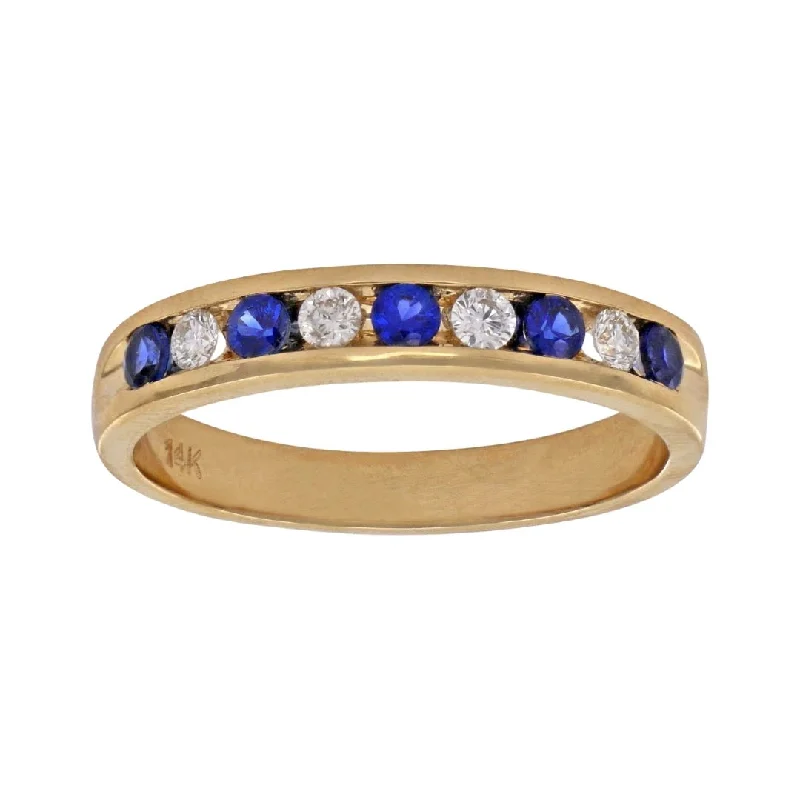 Blue Sapphire Ring (Blue Sapphire 0.28 cts. White Diamond 0.18 cts.)