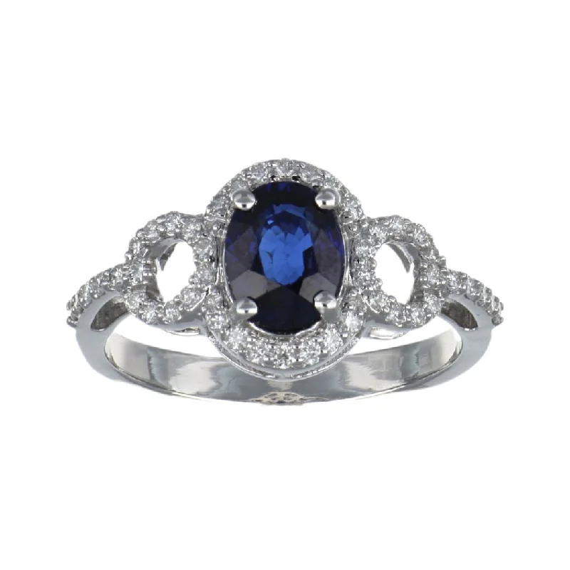 Blue Sapphire Ring (Blue Sapphire 1.36 cts. White Diamond 0.29 cts.)