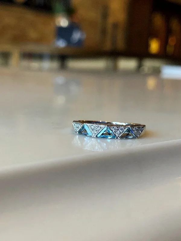 Blue Topaz and Diamond Band