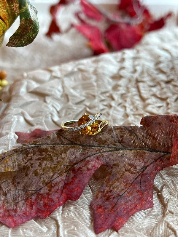 Citrine and Diamond Ring