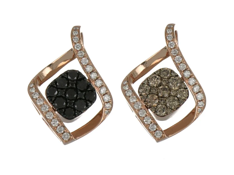 Brown and Black Diamond Ladies Pendant (Brown Diamond 0.63 cts. Black Diamond 0.72 cts.  White Diamond 0.23 cts.)