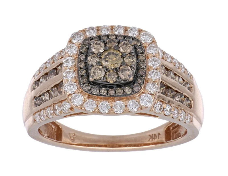 Brown Diamond Ladies Ring (Brown Diamond 0.6 cts. White Diamond 0.51 cts.)