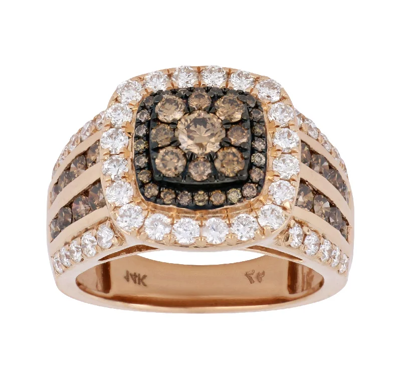 Brown Diamond Ladies Ring (Brown Diamond 1.23 cts. White Diamond 0.85 cts.)