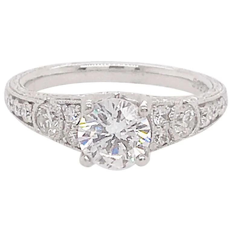 Vintage Style Diamond Engagement Ring