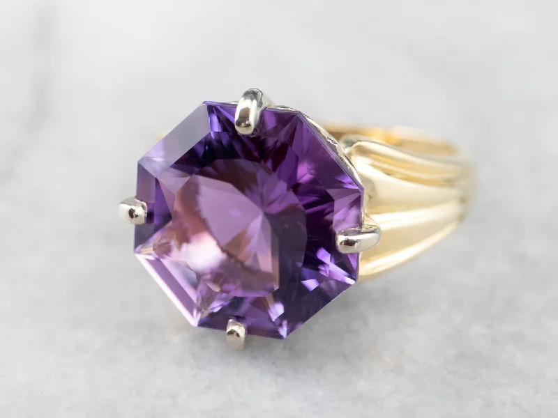 Fancy Cut Amethyst Cocktail Ring