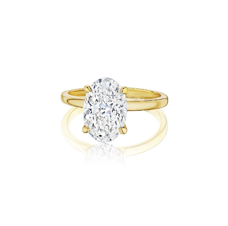 Fink's Exclusive Oval Diamond Solitaire Ring in Yellow Gold