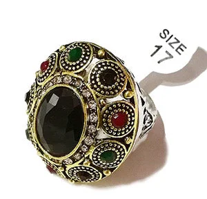 Fashion High Quality gemstone inlay ring Party wear