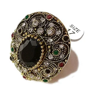 Fashion High Quality gemstone inlay ring Party wear