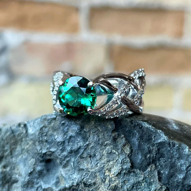 Braided Green Tourmaline Ring