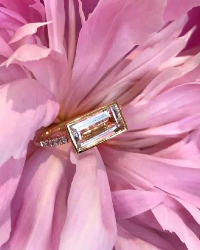 Kim Collins Horizontal Morganite Ring