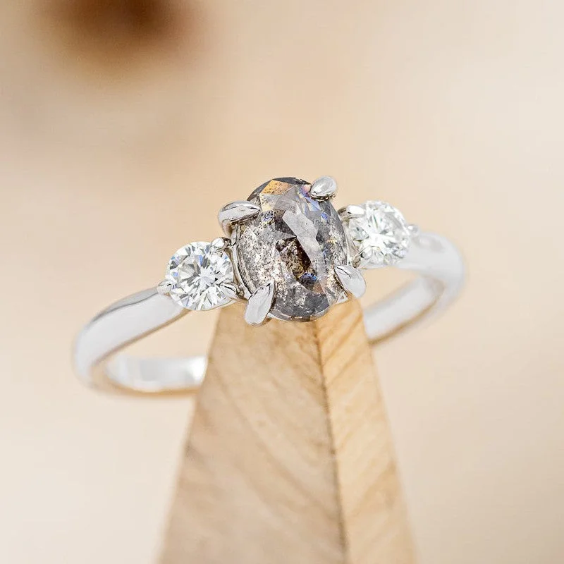 "NAYA" - ENGAGEMENT RING WITH DIAMOND ACCENTS - MOUNTING ONLY - SELECT YOUR OWN STONE