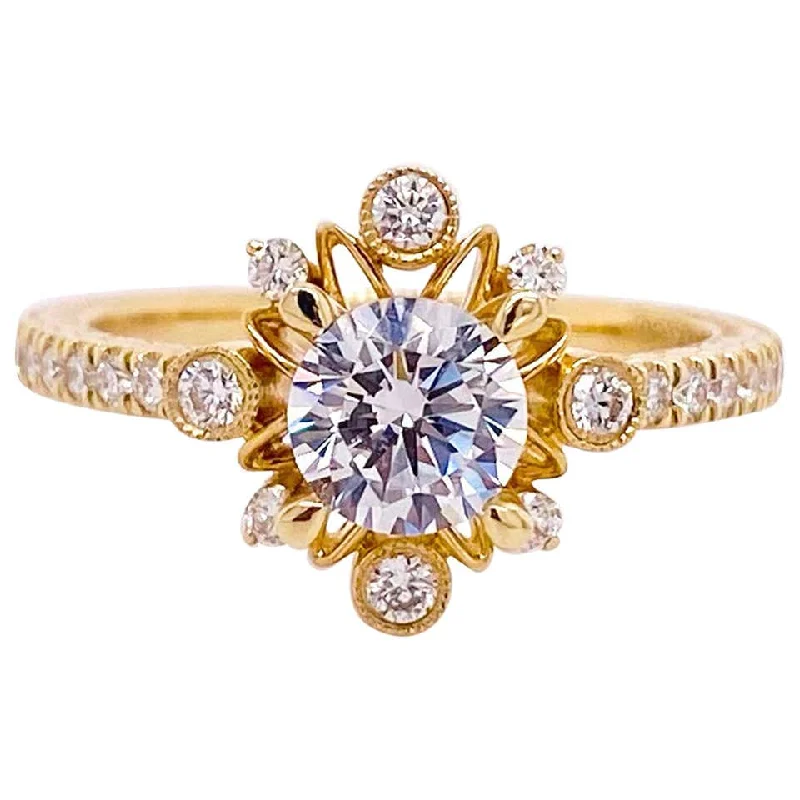 Fancy Halo Diamond Engagement Ring