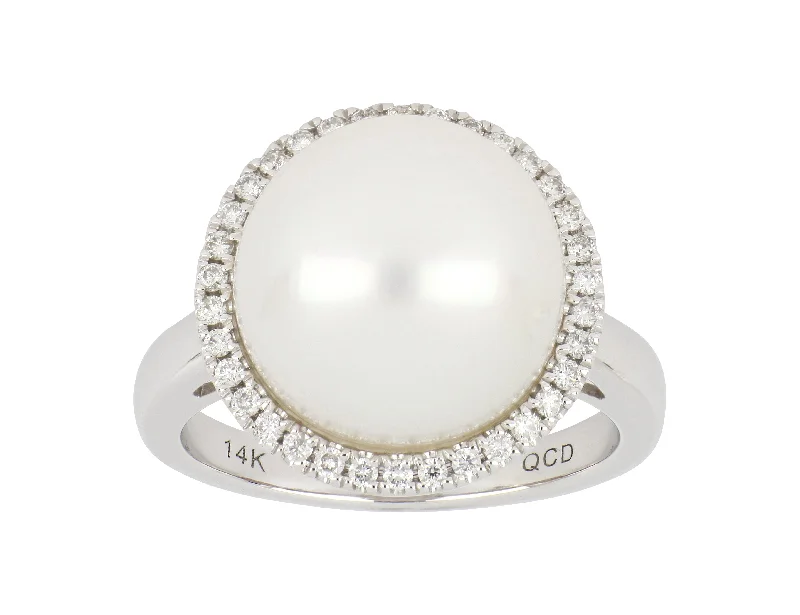 Pearl Ladies Ring (South Sea Pearl 13mm White Diamond 0.24 cts.)