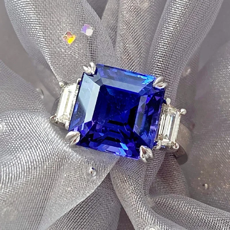 Plumb Gold Original Tanzanite and Diamond Ring