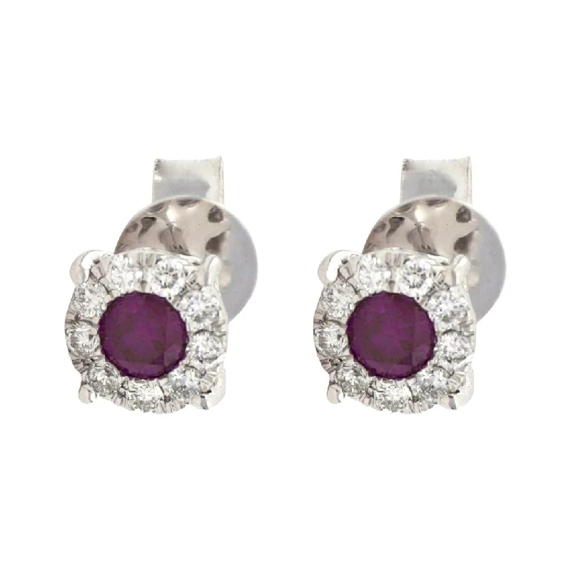 Purple Diamond Earrings (Purple Diamond 0.33 cts. White Diamond 0.25 cts.)