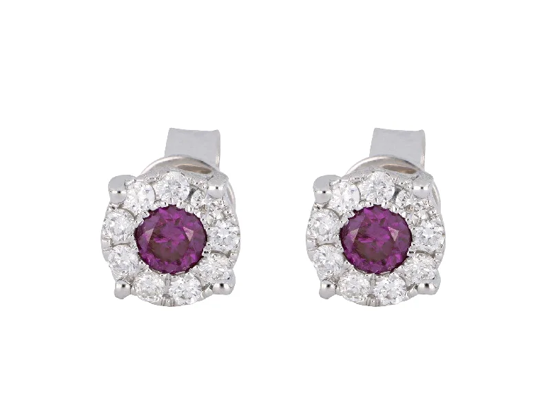 Purple Diamond Ladies Earrings (Purple Diamond 0.4 cts. White Diamond 0.37 cts.)