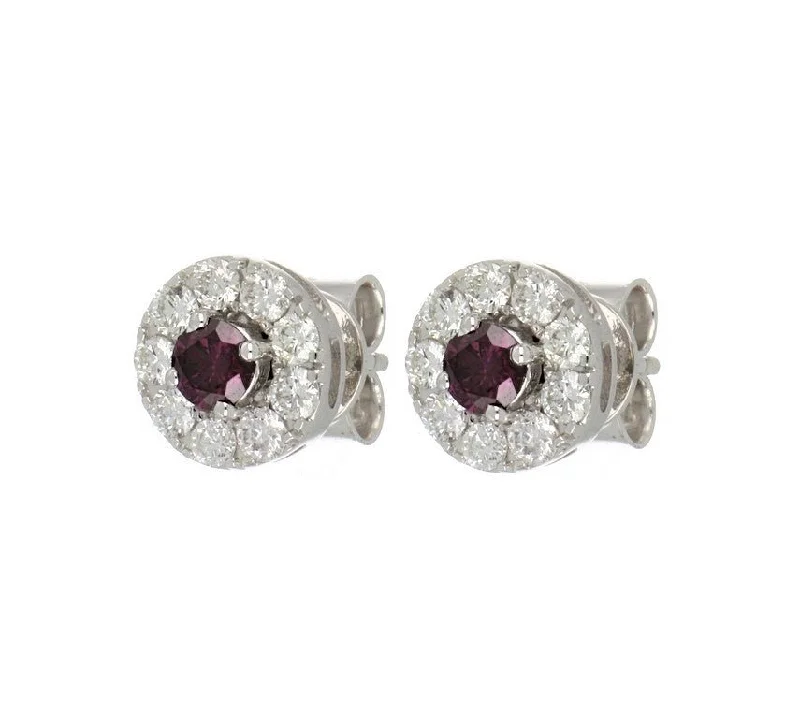 Purple Diamond Ladies Earrings (Purple Diamond 0.61 cts. White Diamond 0.29 cts.)