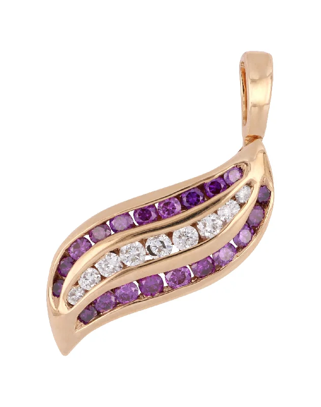 Purple Diamond Ladies Pendant (Purple Diamond 0.5 cts. White Diamond 0.26 cts.)