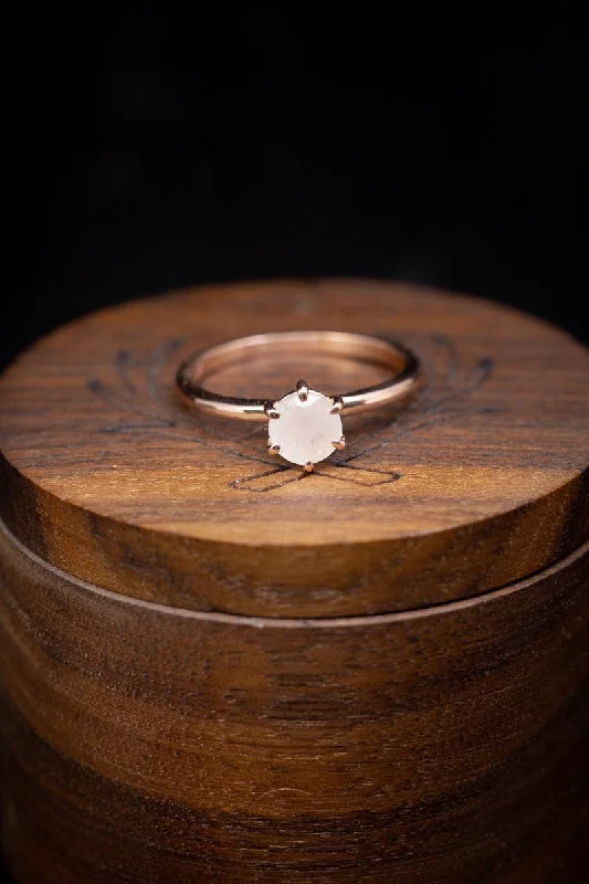 ROUND CUT MOONSTONE SOLITAIRE ENGAGEMENT RING