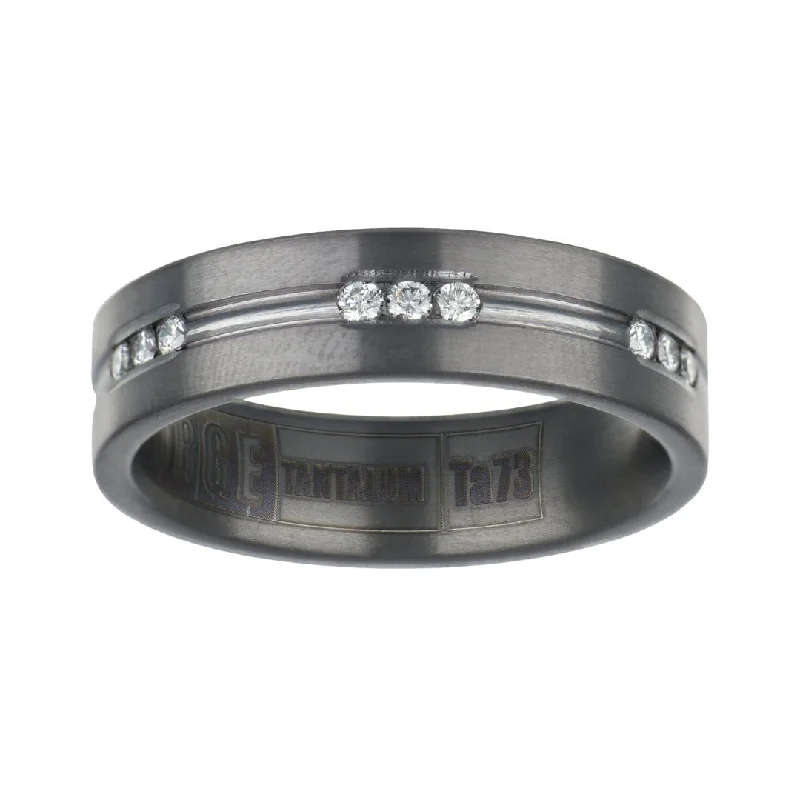 Tantalum Men's Ring (White Diamond 0.36 cts.)