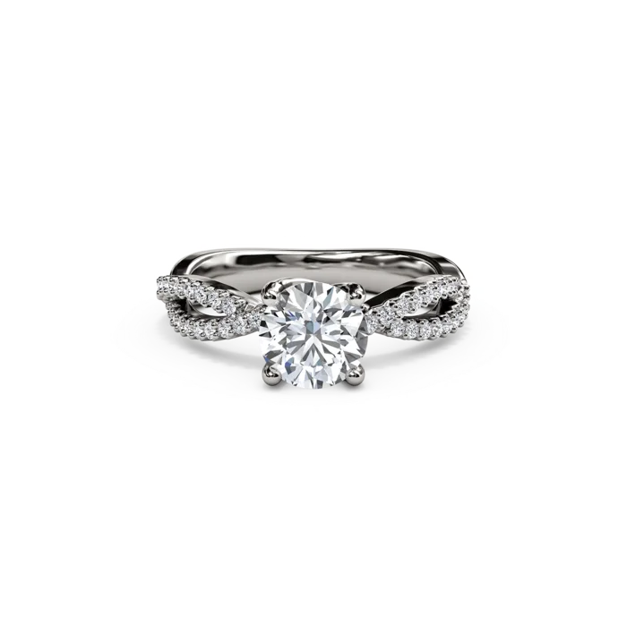 The Studio Collection Round Diamond Twist Shank Engagement Ring